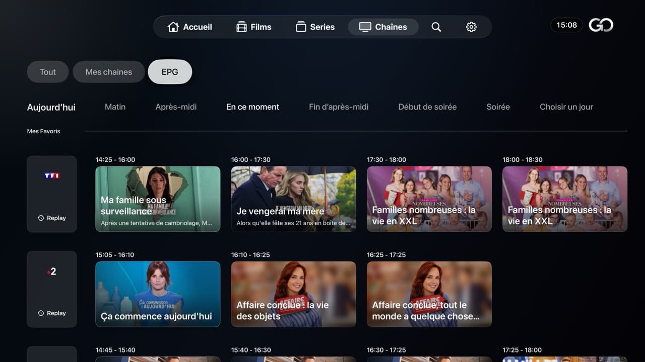 Le guide des programmes (EPG)
